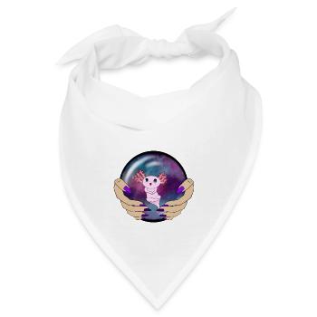 Axolotl in Kugel - Bandana - Weiß - Vorne