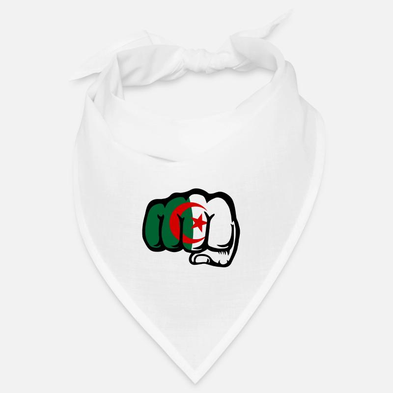 Drapeau de l’Algérie Main Poing - Bandana - blanc