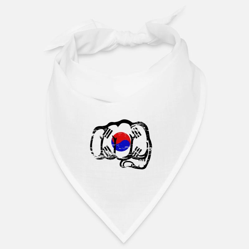 Drapeau de la Corée du Sud Main Poing Utilisé - Bandana - blanc