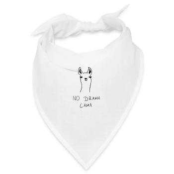 Name: No Drama Lama - Lustiges Lama Spruch Design - Bandana - Weiß - Vorne