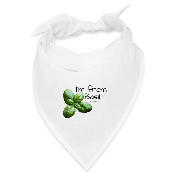 Basilikum Kraeuter Greenblack - Bandana - Weiß - Vorne