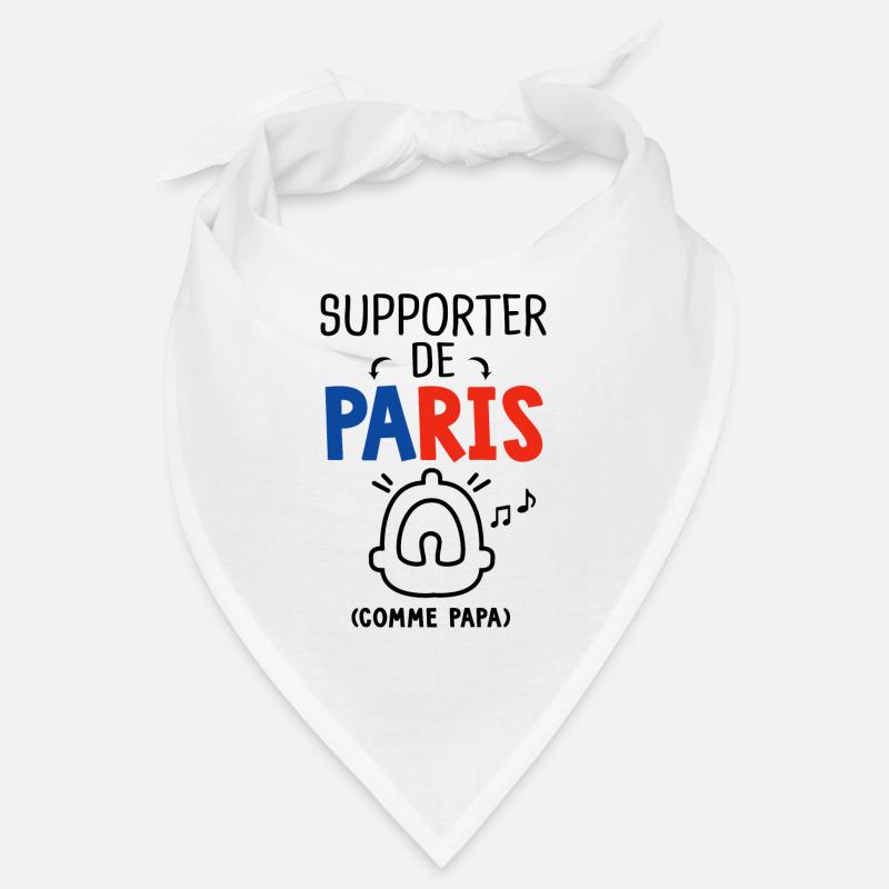 bébé supporter de Paris comme papa - Bandana - blanc