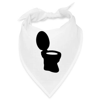 Kloschüssel WC Symbol - Bandana - Weiß - Vorne