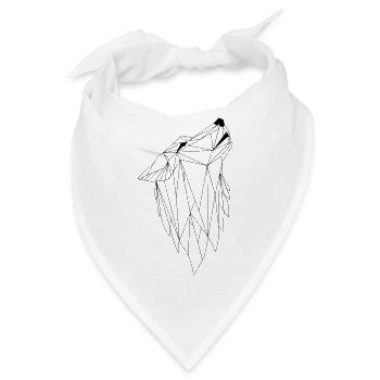 Geometrie Wolf - Bandana - Weiß - Vorne