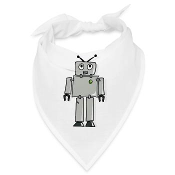 Roboter - Bandana - Weiß - Vorne