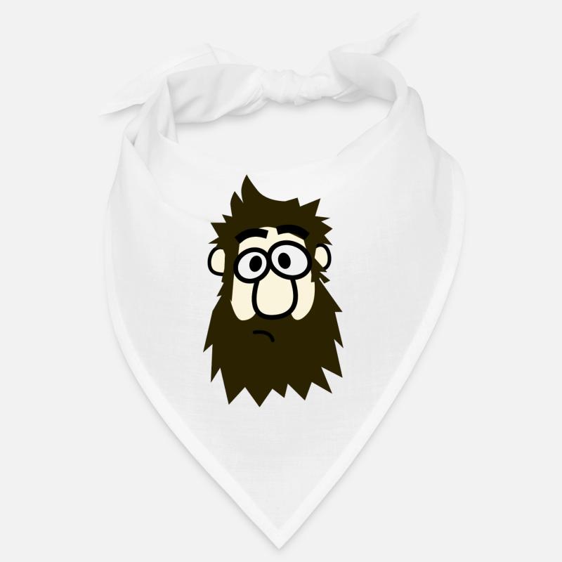 Brillenbart Comicheld - Bandana - Weiß