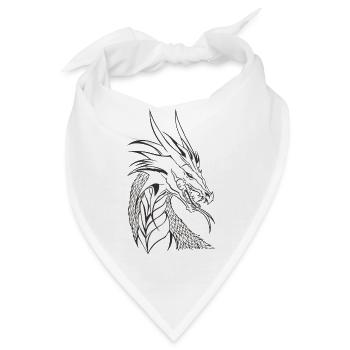 Drachenkopf - Bandana - Weiß - Vorne