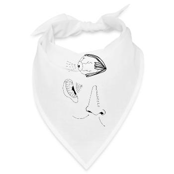 Nase Ohr Auge Geschenk Idee Organe - Bandana - Weiß - Vorne