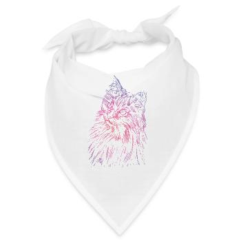 Katzengesicht einer Perserkatze als Hauskatze - Bandana - Weiß - Vorne
