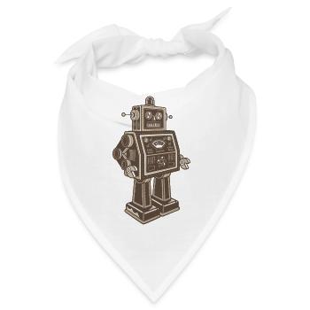 RETRO ROBOTER - Bandana - Weiß - Vorne