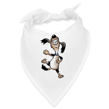 Tanzender Hund - Bandana - Weiß - Vorne
