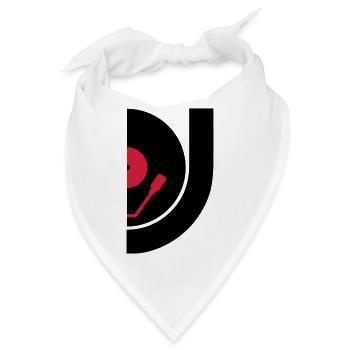 DJ Record Vinyl Plate - Bandana - Weiß - Vorne
