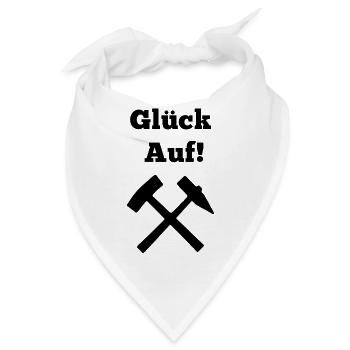 Glückauf Bergwerk Steiger Gruß Bergmann Zeche Pott - Bandana - Weiß - Vorne