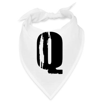 Q - Buchstabe - Bandana - Weiß - Vorne