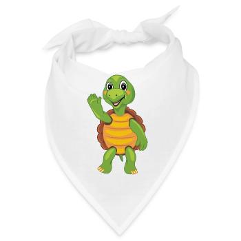 Wellenartig bewegende Tatze der lustigen Karikaturschildkröte - Bandana - Weiß - Vorne