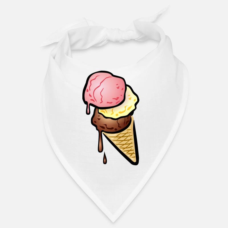 Eistüte mit drei Kugeln Eis Bandana