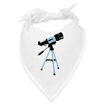Teleskop, Astronomie - Bandana - Weiß - Vorne