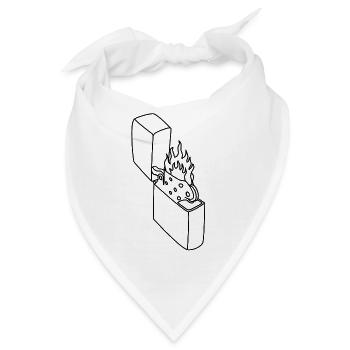 Feuerzeug - Zünde mein Feuer an - Bandana - Weiß - Vorne