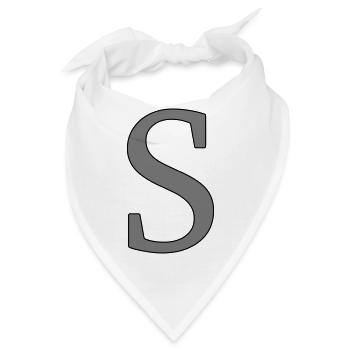 Buchstabe S Anfangsbuchstabe - Bandana - Weiß - Vorne