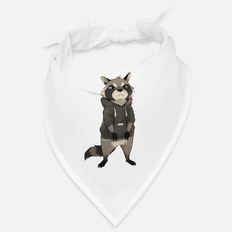 Waschbär mit Sweatshirt - Bandana - Weiß
