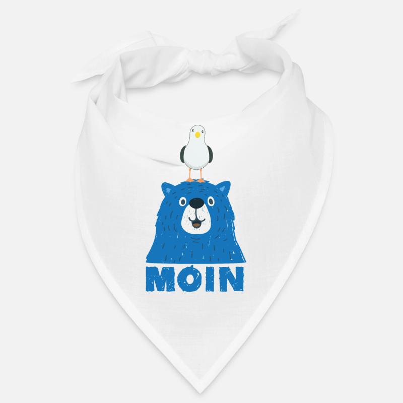 Blauer Bär mit Möwe Kopf Moin Hamburger Dialekt  Bandana