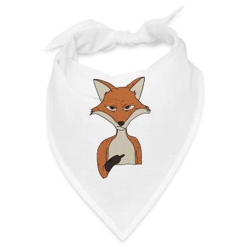 Mürrischer Fuchs mit Mittelfinger - Bandana - Weiß - Vorne