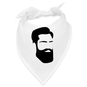 Hipster Vollbart beard bart Mann Männer - Bandana - Weiß - Vorne