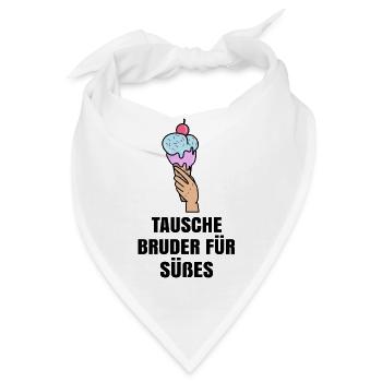 Eis Lecker Nachspeise Lustig Statement Süßigkeiten - Bandana - Weiß - Vorne