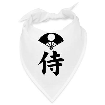 Samurai-Emblem des Satake-Clans (schwarz) - Bandana - Weiß - Vorne