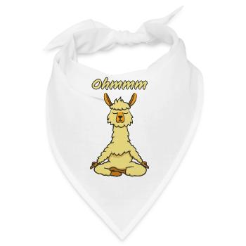 Ohmmm Yoga Alpaka Lama Lustig - Bandana - Weiß - Vorne