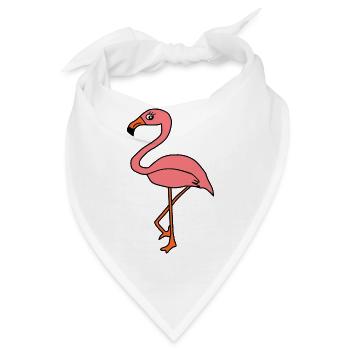 Flamingos Vogel Vögelchen Tiere Geschenk - Bandana - Weiß - Vorne
