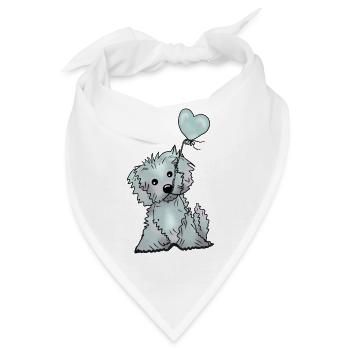 Hund und Luftballon - Bandana - Weiß - Vorne