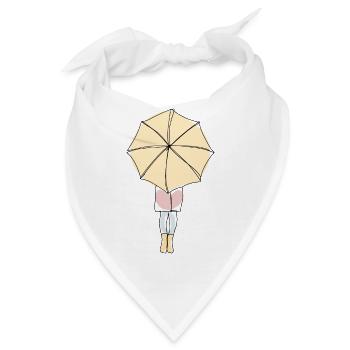 Frau mit Regenschirm Strichzeichnungen - Bandana - Weiß - Vorne