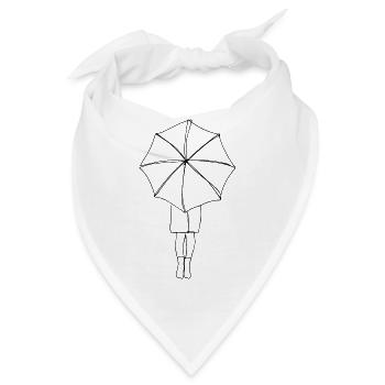 Frau mit Regenschirm Strichzeichnungen - Bandana - Weiß - Vorne