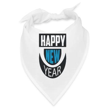 Happy New Year - Bandana - Weiß - Vorne