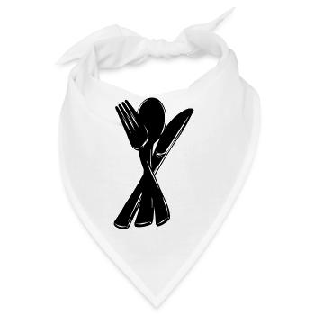 Messer, Gabel und Löffel - Bandana - Weiß - Vorne