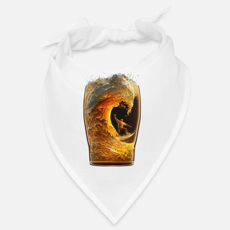 Surfer in a beer glass rides beer wave Bandana