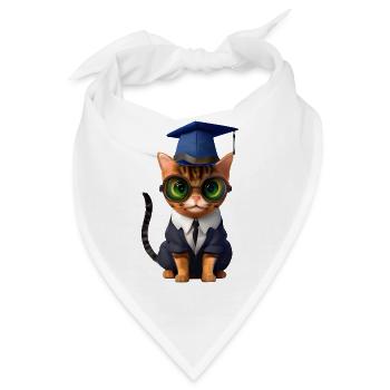 Bachelor Katze Studium Absolvent Schulabschluss - Bandana - Weiß - Vorne