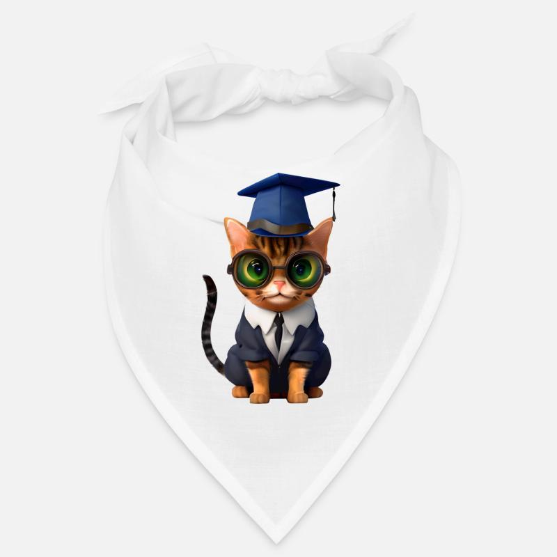 Bachelor Katze Studium Absolvent Schulabschluss Bandana