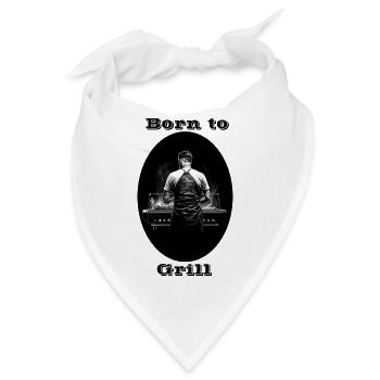 Born to Grill - Bandana - Weiß - Vorne