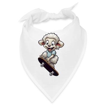 Schaf auf Skateboard boarding - Bandana - Weiß - Vorne