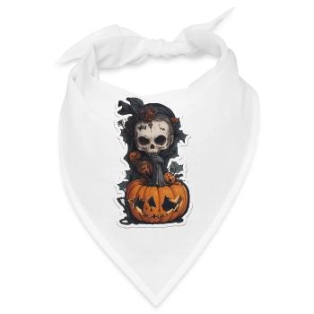 Helloween Kürbis Hexe - Bandana - Weiß - Vorne