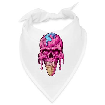 Totenkopf Eistüte - Happy Halloween - Bandana - Weiß - Vorne