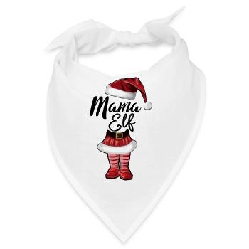 Mama Elf – Lustiges Weihnachtsdesign - Bandana - Weiß - Vorne