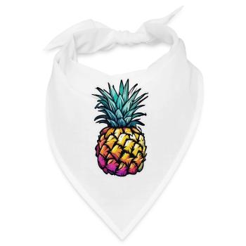 Frucht / Ananas / exotisch / tropisch / Vitamine - Bandana - Weiß - Vorne