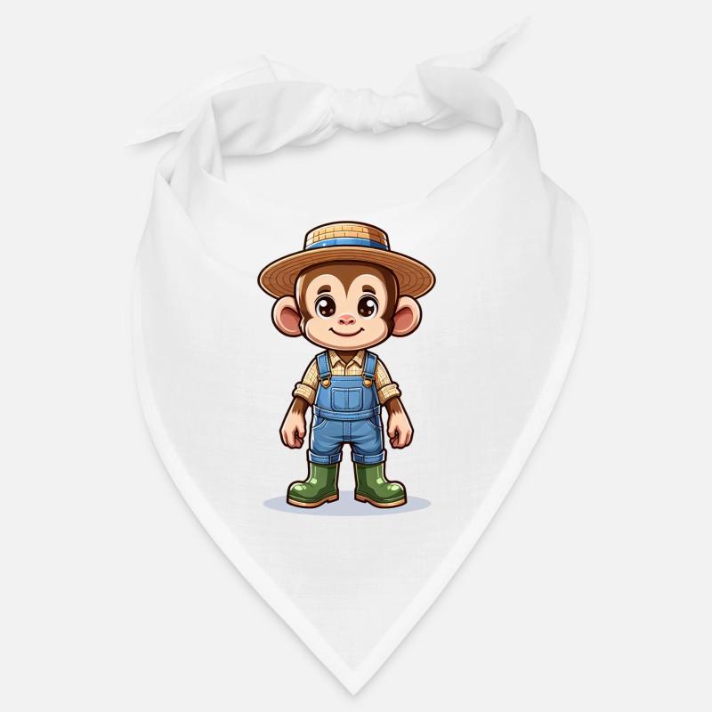 Cute Monkey Farmer Bandana