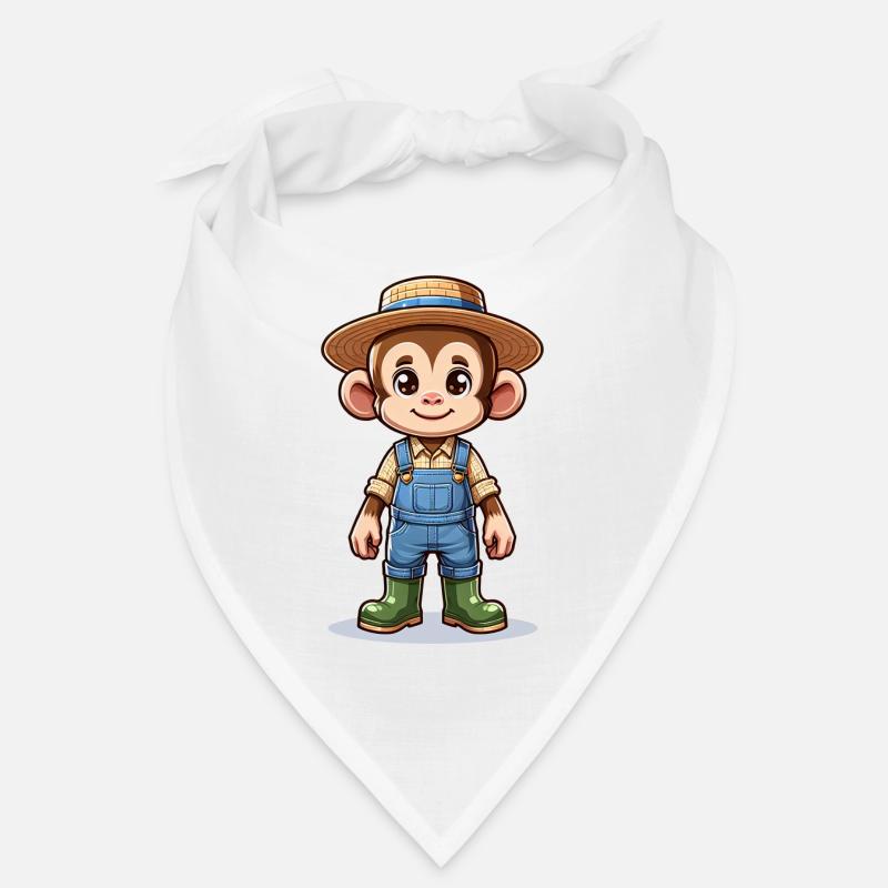 Cute Monkey Farmer Bandana