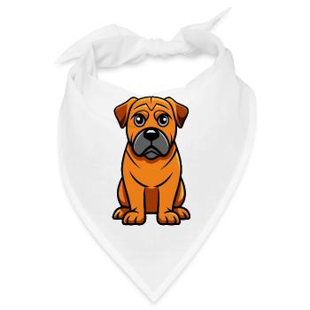 Schützender Bullmastiff Digitale Kunst - Bandana - Weiß - Vorne