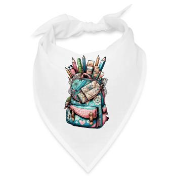 Farbenfrohe Schultasche mit liebevollen Details - Bandana - Weiß - Vorne