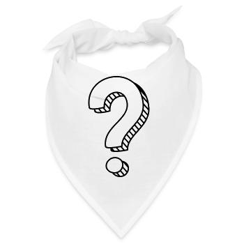 Fragezeichen mit Schatten einfarbig - Bandana - Weiß - Vorne